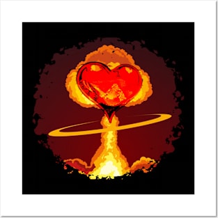 Nuclear Heart Explosion Emotional Affection Design Posters and Art